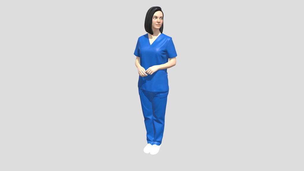 Nurse in Blue Scrubs