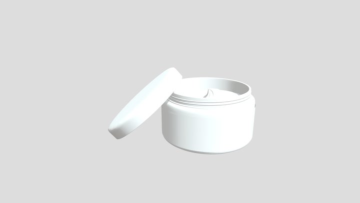 Cosmetic Container and Cream 3D Model