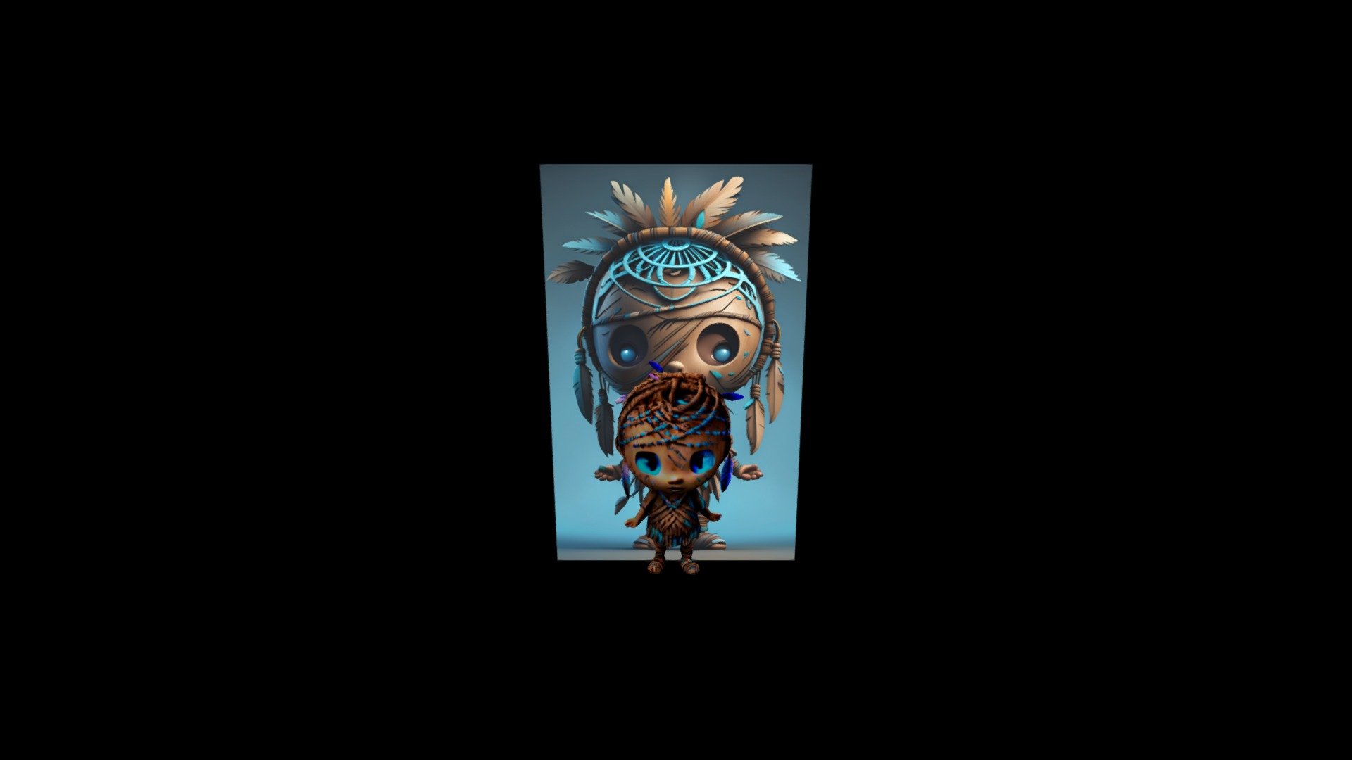 Native American Doll with Blue Eyes A wooden d - Download Free 3D model ...