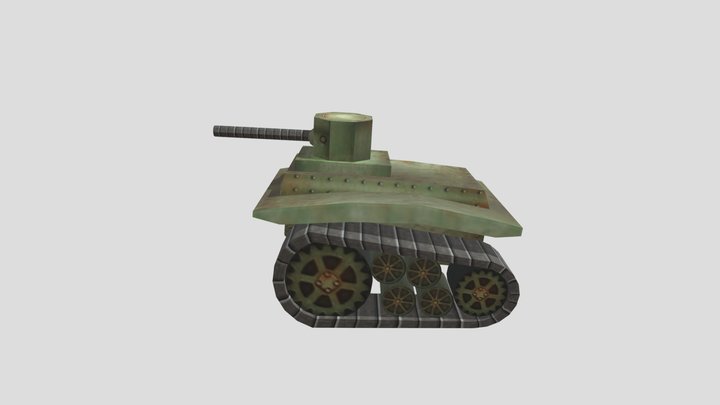 Low Poly Tank 3D Model