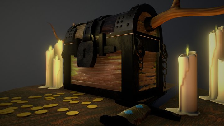 Pirate Chest 3D Model
