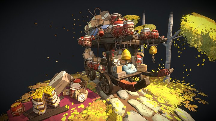 Honey Cart 3D Model