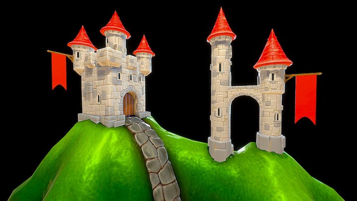 Cartoon Castle 3D Model
