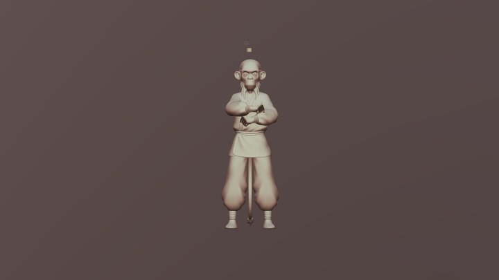 Wukong walk cycle 3D Model