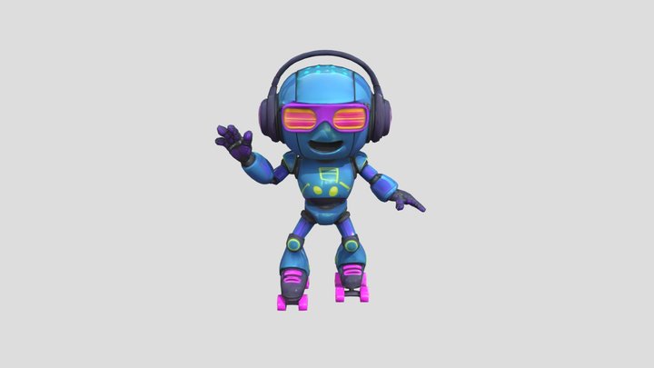 Neon Groove Rollerbot 3D Model
