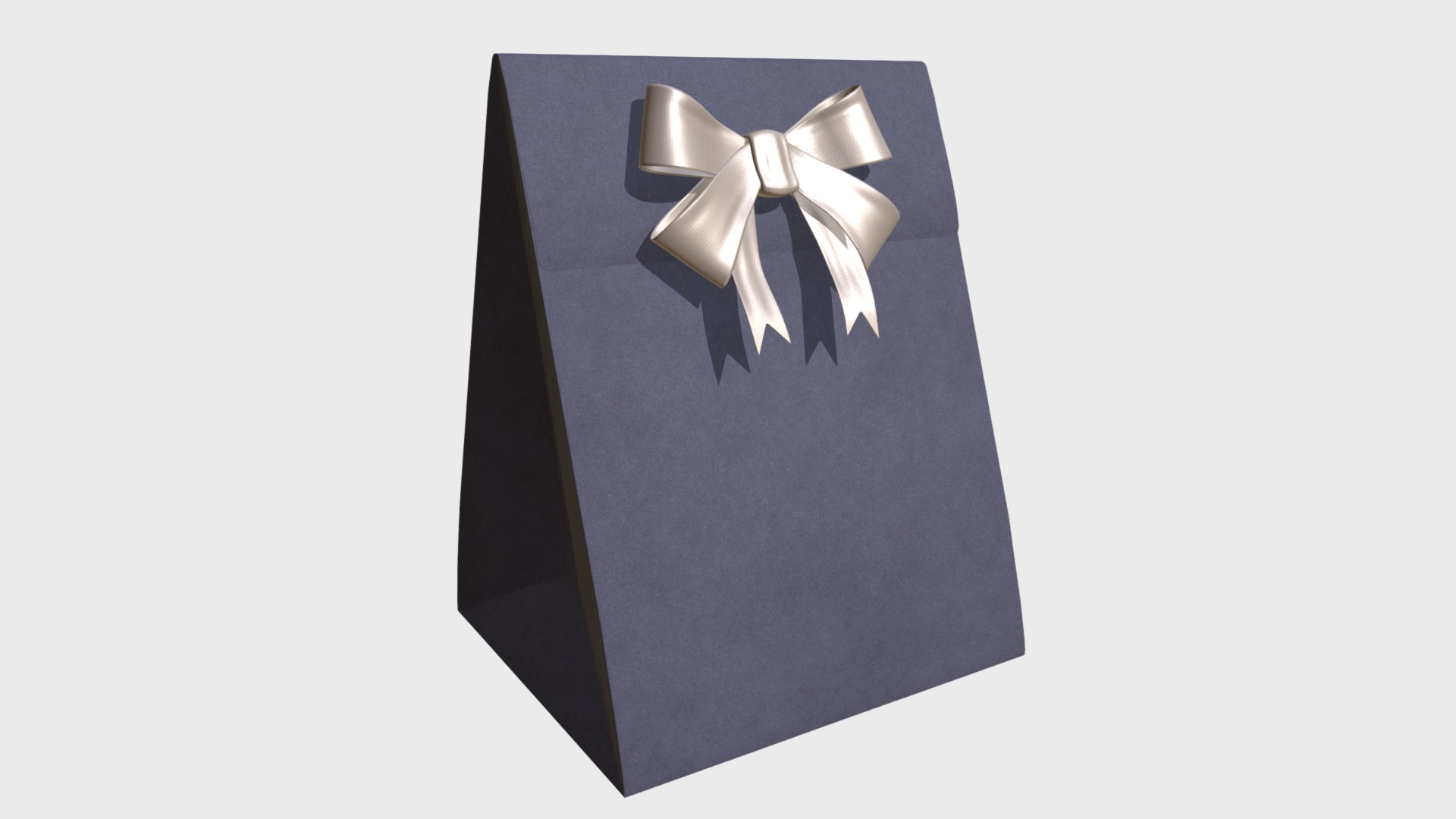 3D model Small gift paper bag - This is a 3D model of the Small gift paper bag. The 3D model is about a purple and white box.