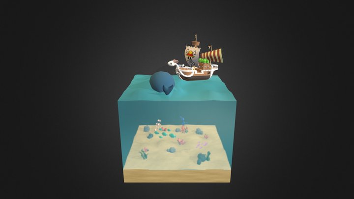 Aquatic Stage. Going Merry with Laboon,One Piece 3D Model