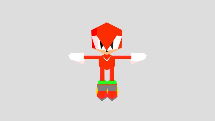 Knuckles Very Low Poly 3D Model