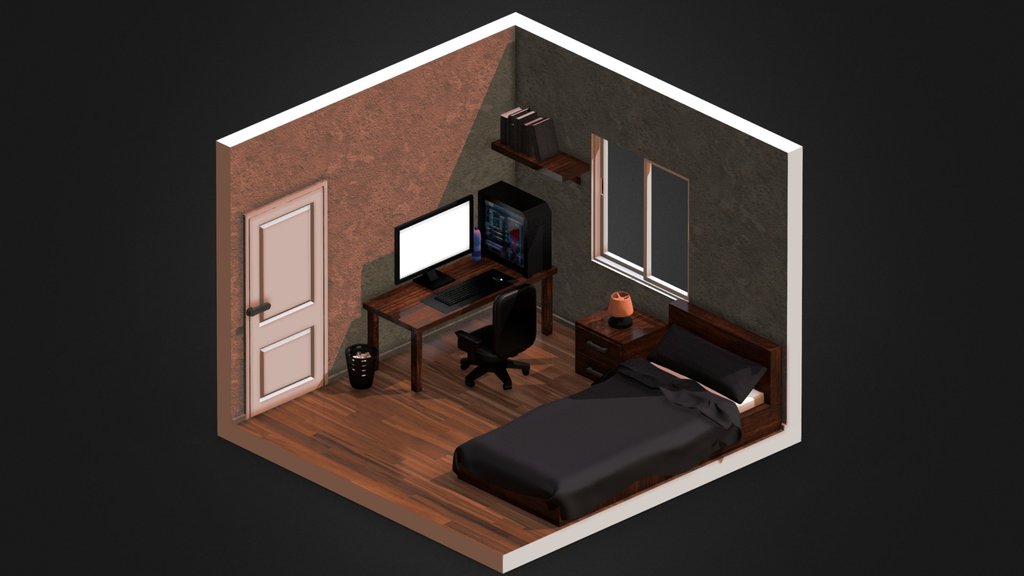 Low Poly Isometric Room