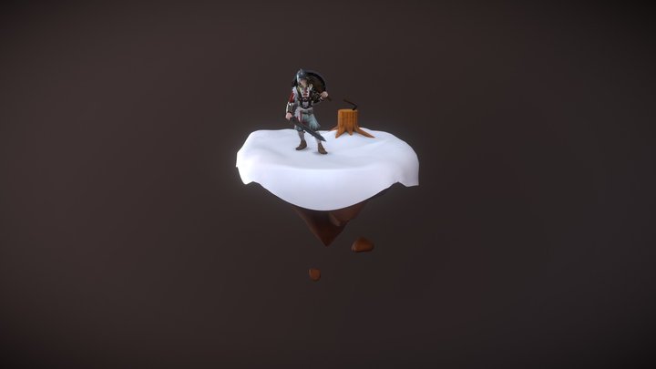 Viking low poly childish cartoony 3D Model