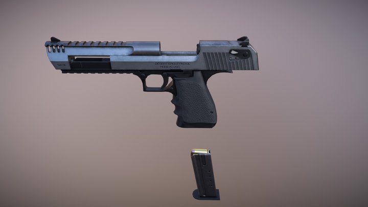 Desert Eagle 50 AE L6 3D Model