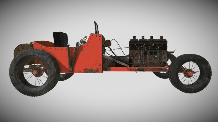 Vintage/Old Racing Car 3D Model