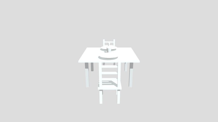 Table And Chairs 3D Model