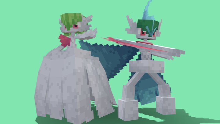Mega Gardevoir And Mega Gallade (Cobblemon) 3D Model