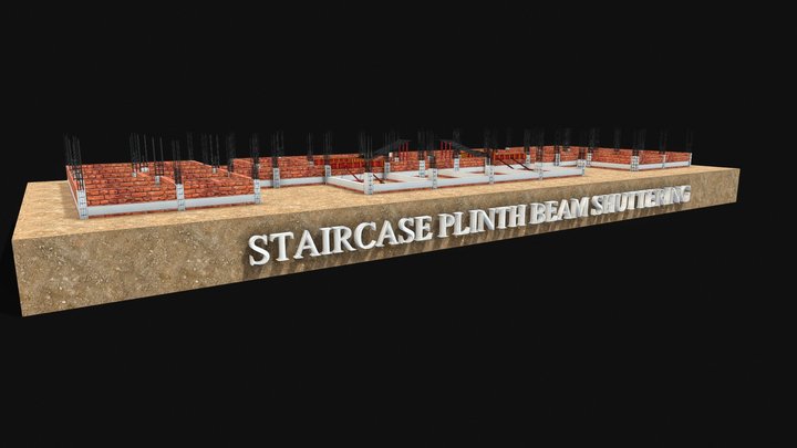 STAIRCASE PLINTH BEAM SHUTTERING 3D Model