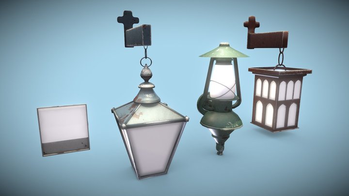 London hanging lamp set 3D Model