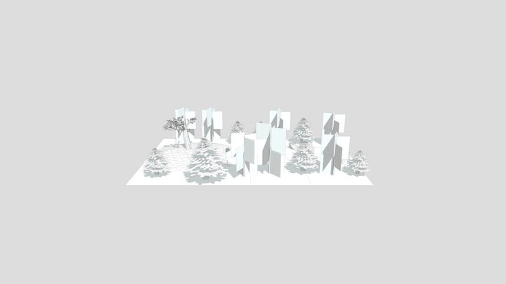 Barrow in woods wireframe 3D Model