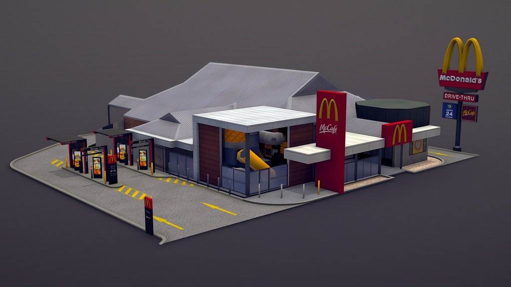 Engadine McDonalds Restaurant (low Poly)