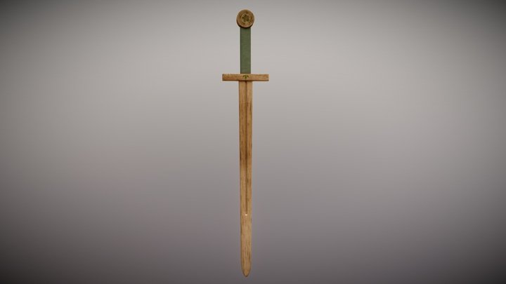 Wooden Practice Sword 3D Model