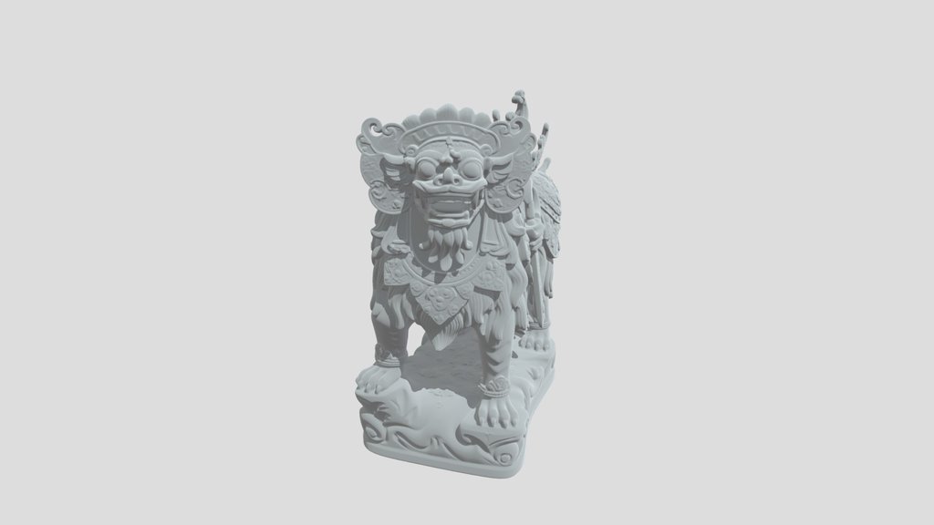 Bronze Guardian Lion with Sword