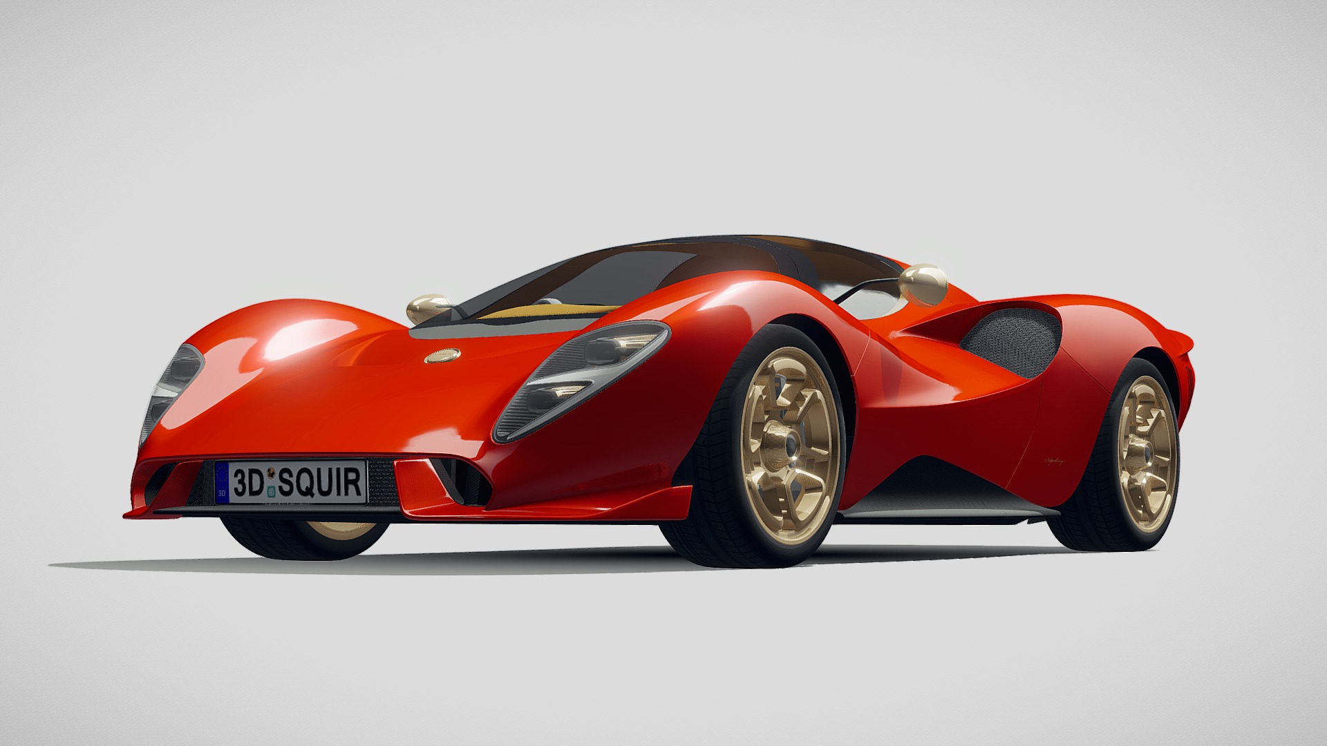 3D model DeTomaso P72 2020 - This is a 3D model of the DeTomaso P72 2020. The 3D model is about a red sports car.