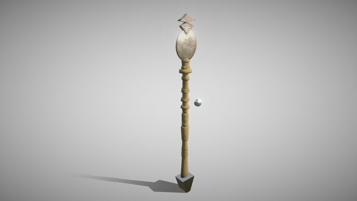Egyptian fantasy staff 3D Model