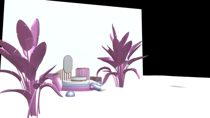 Pink e-commerce scene 3D Model