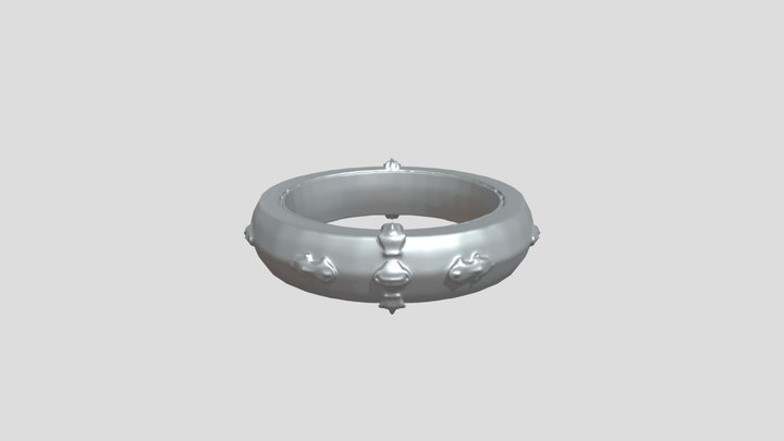 metal ring with decorative studs 3D Model