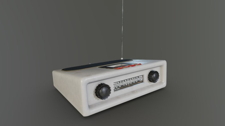 Vintage Cassette Radio 3D Model