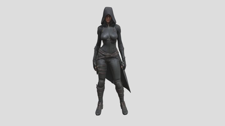 Fantasy female assassin cinematic pose 3D Model
