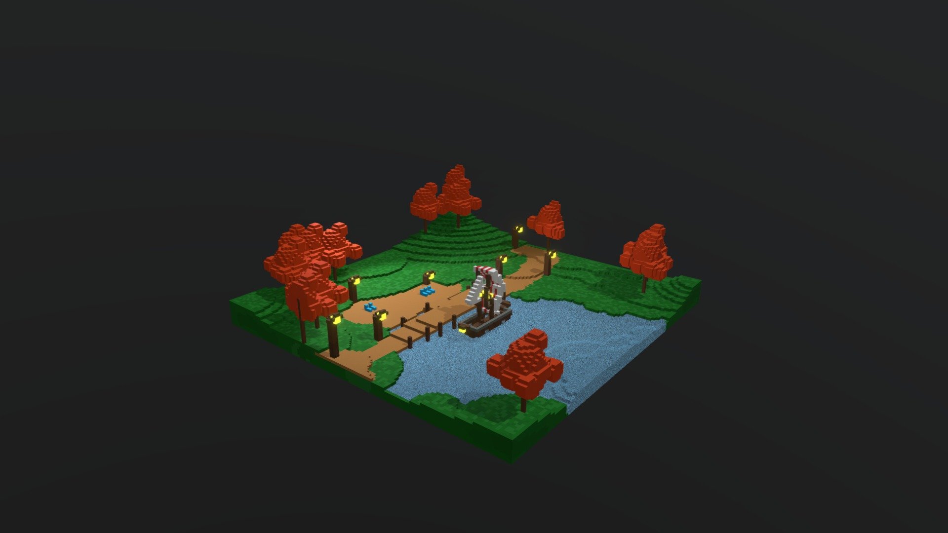 bateau_rive - 3D model by juliahache [56de2a5] - Sketchfab