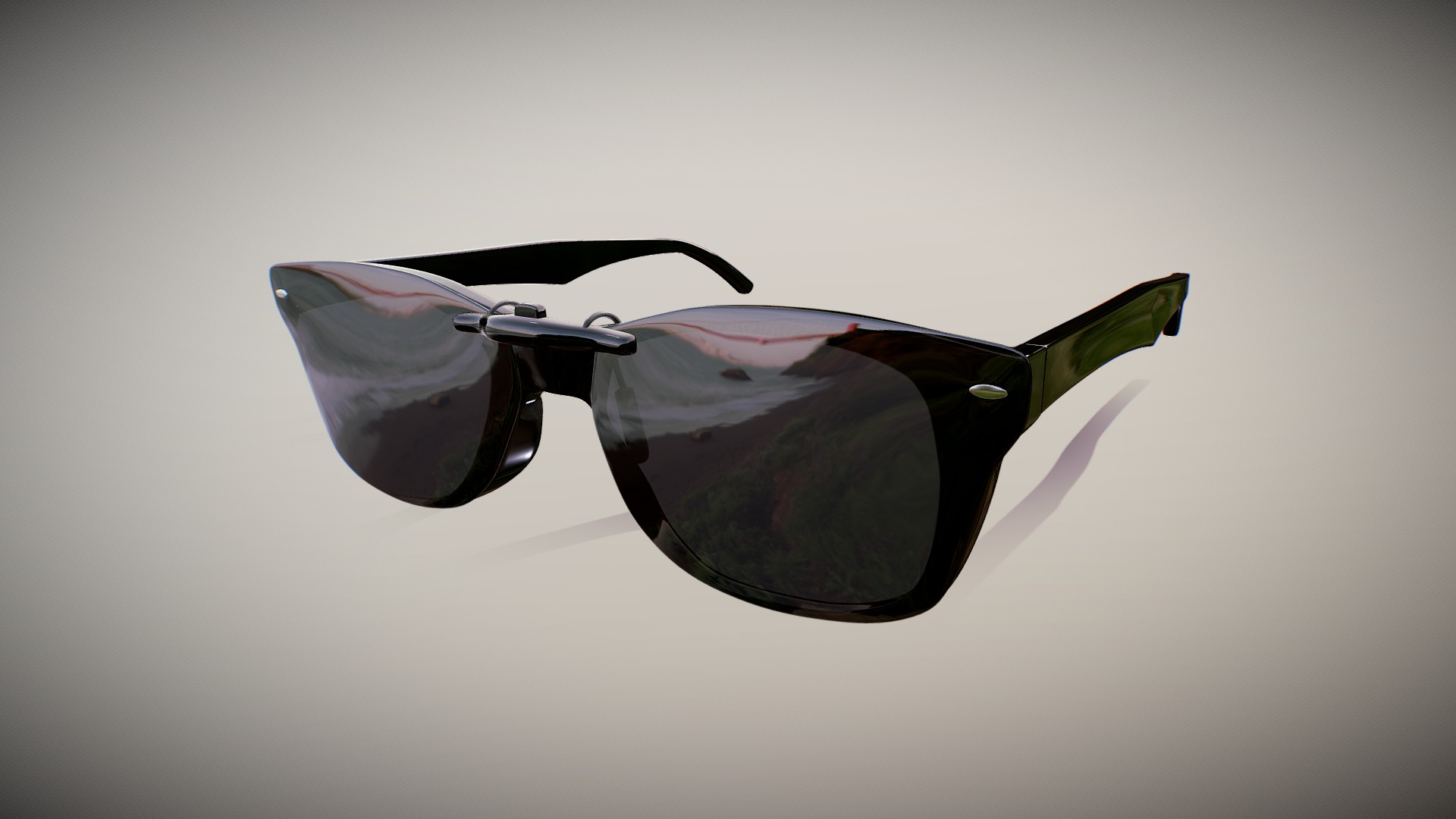 3D model Polarized Sunglasses RAY BAN - This is a 3D model of the Polarized Sunglasses RAY BAN. The 3D model is about a pair of sunglasses.