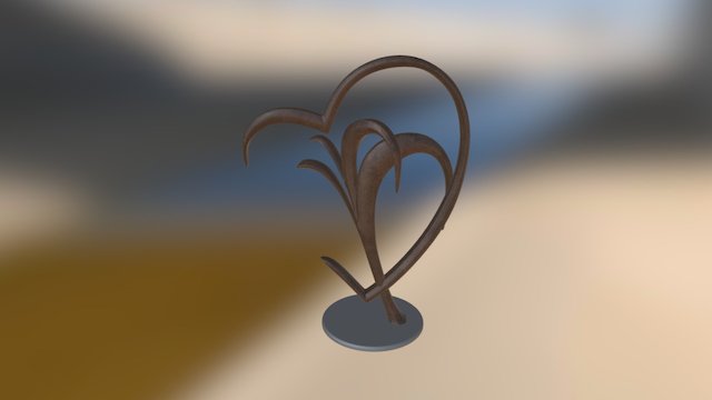 Heart7logomodelflatbase 3D Model