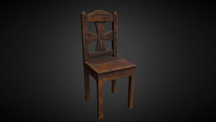 Stylized Medieval Chair 3D Model