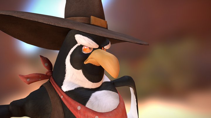 Cowboy Penguin 3D Model