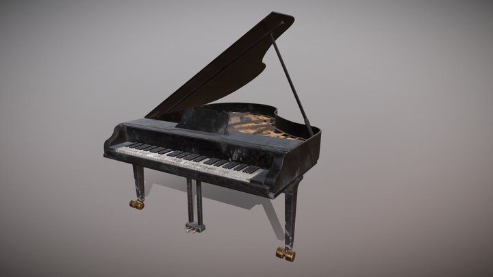 Damaged Piano 3D Model