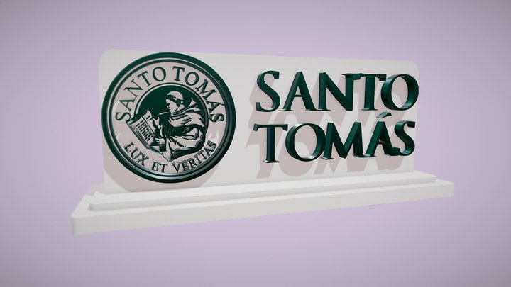 Logo Santo Tomás Con Base Completa 3D Model
