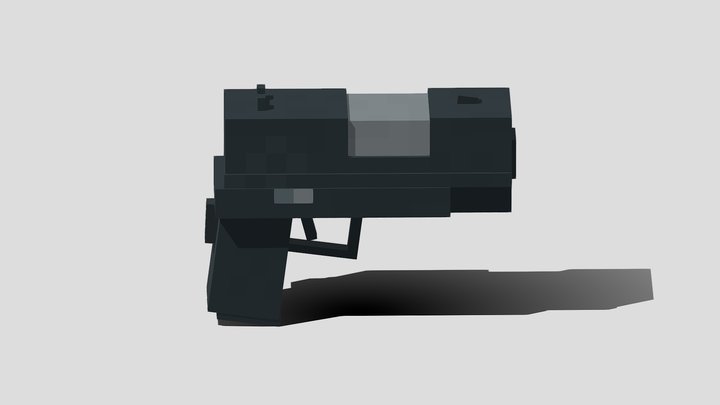 Low Poly Pistol 3D Model