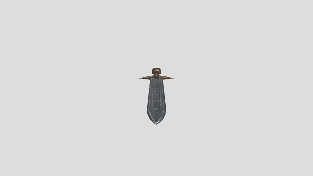 Medieval Sword Damaged Game Ready