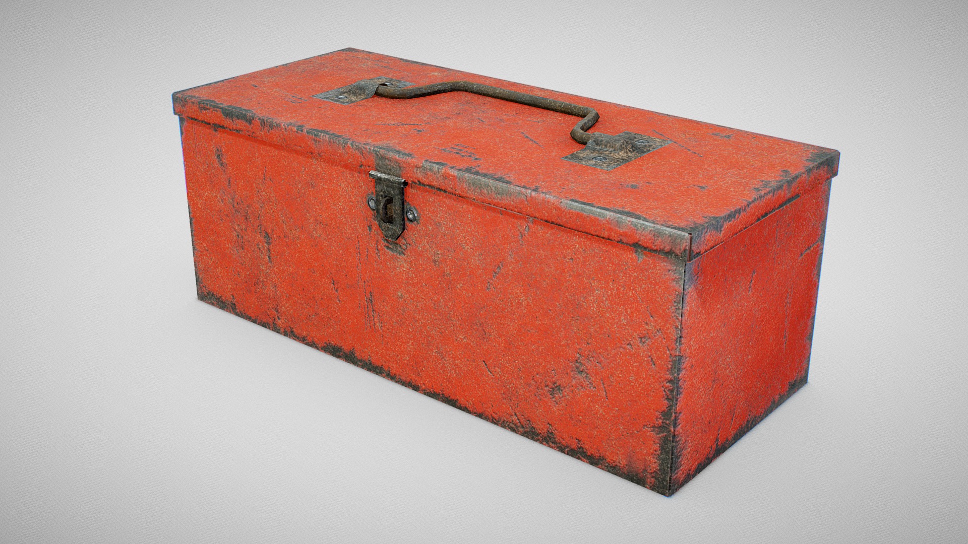3D model Toolbox 02 - This is a 3D model of the Toolbox 02. The 3D model is about a red rectangular object.