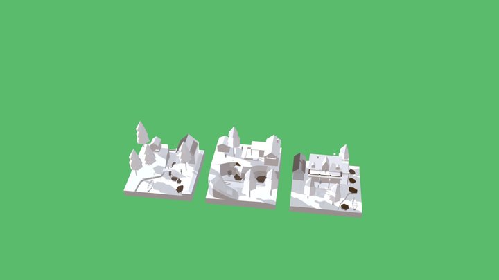 House Blockouts Forest Loner Diorama 3D Model