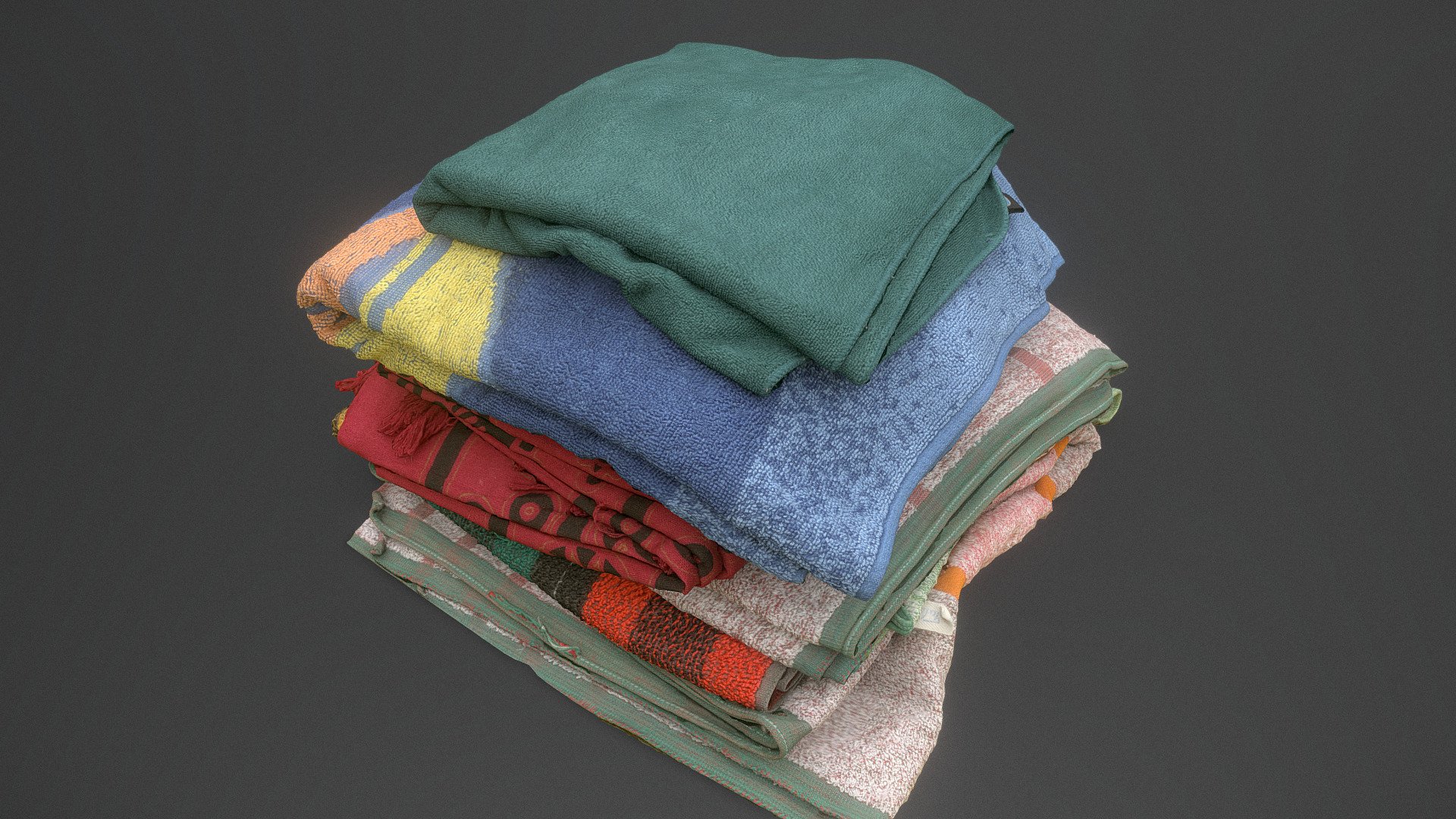 Towel stack - Download Free 3D model by matousekfoto [56ebf3b] - Sketchfab