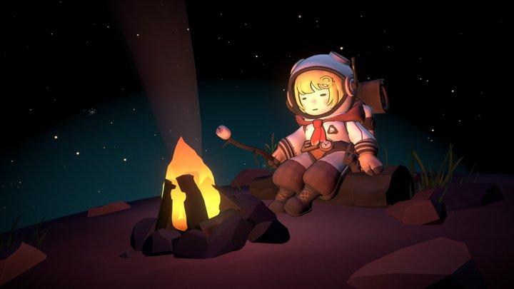 saturn in the game outer wilds. 3 d render