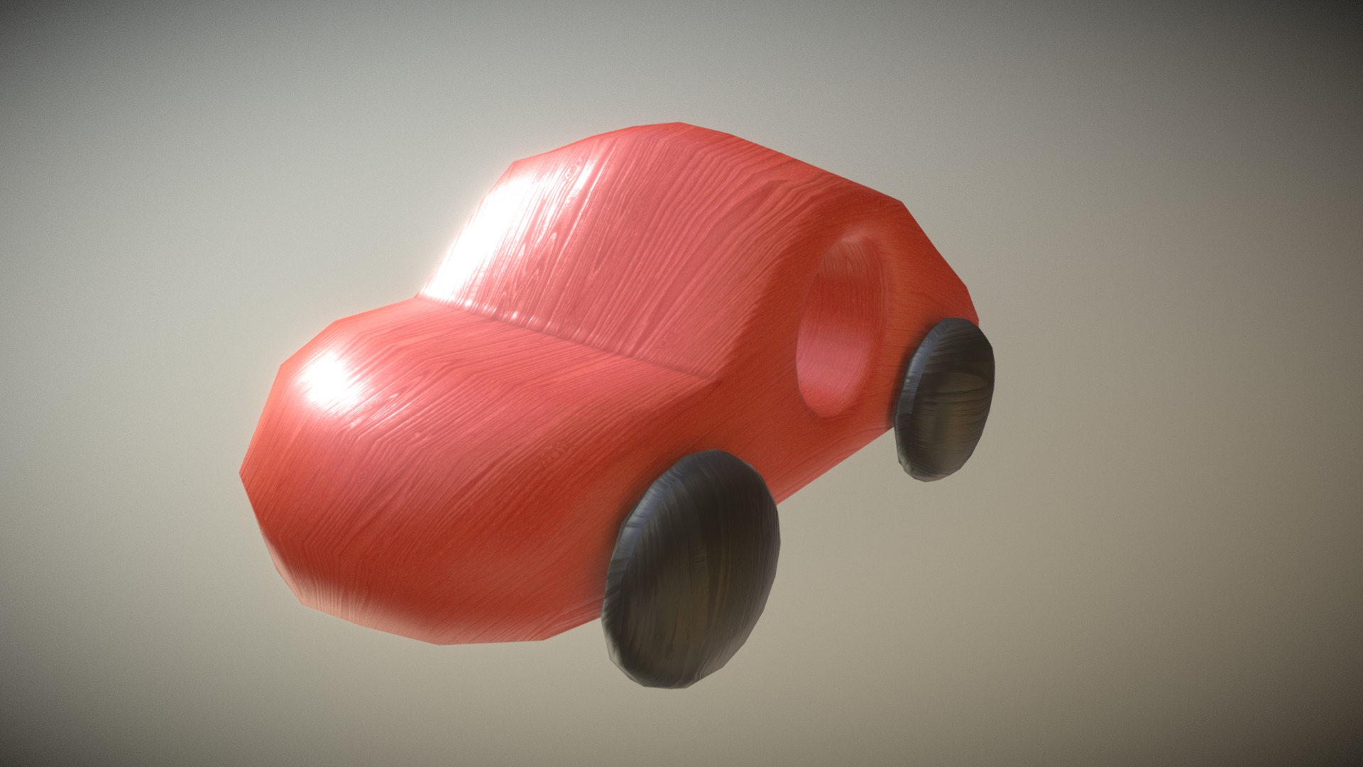 3D model Game Ready Wooden Sports Toy Car Low Poly - This is a 3D model of the Game Ready Wooden Sports Toy Car Low Poly. The 3D model is about a red and black balloon.