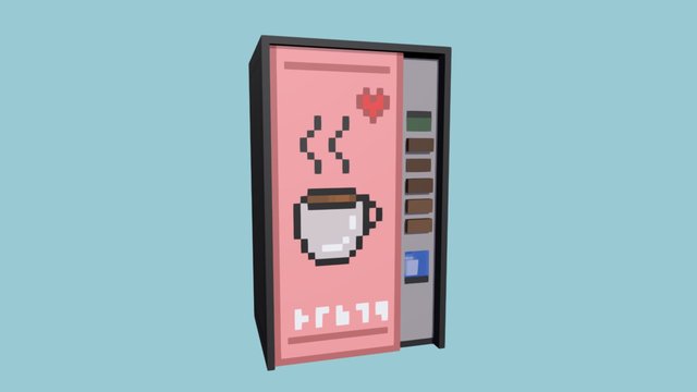 Voxel Coffee Vending Machine 3D Model