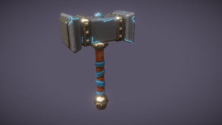 Stylized War Hammer 3D Model