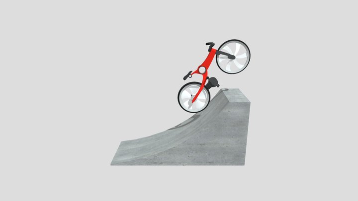 Bike on ramp (OBJ) 3D Model