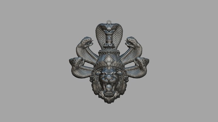 Narsimha Pendant 3D Model