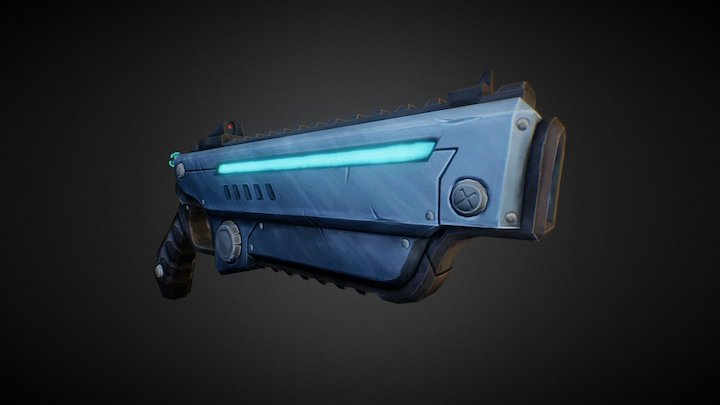 Handpainted Sci-fi Gun 3D Model