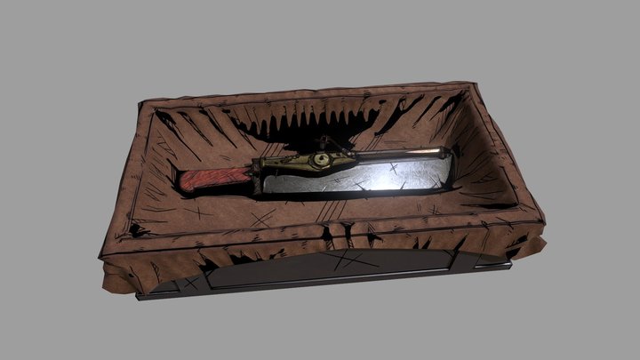 Stylized Gun-Knife Display Case 3D Model